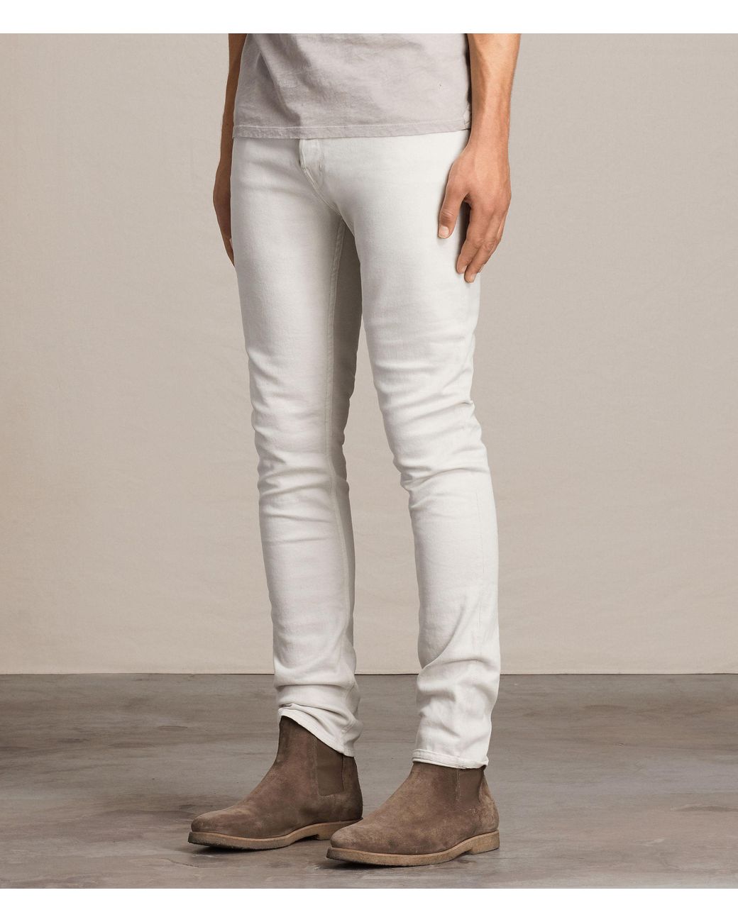 AllSaints Wesley Cigarette Jeans in White for Men Lyst